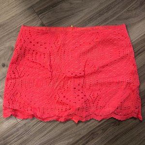 Lilly Pulitzer Coral Lace Skort